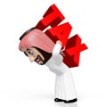 3D Arab cartoon character, tax concept