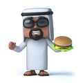 3d Arab eats a beefburger