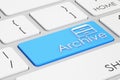 3D archive blue keyboard button