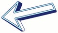 3D arrow blue direction, dimensional navigation indicator for interfaces vector design Generative AI