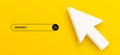 3d arrow cursor and search bar template for website. Navigation search for web browser. 3d mouse cursor icon. Vector Royalty Free Stock Photo
