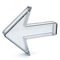 Arrow Icon 3D Rendering Vector Illustration Transparent Element isolated on white background Royalty Free Stock Photo