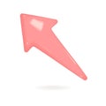 3D arrow, pink flat tends upwards. Realistic icons vector concept vector. Fashionable illustration of modern design isolated