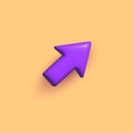 3d arrow pointer, mouse cursor icon. Computer interface render. Click here arrow Royalty Free Stock Photo