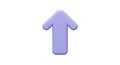 A 3D arrow is pointing upward, colored in light purple with a smooth, glossy texture. The Royalty Free Stock Photo