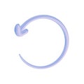 3D arrow round frame pointer icon minimalist style illustration. isolated transparent png background