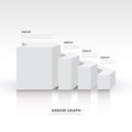 3d arrow staircase diagram business step white color balance