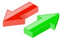 3d arrows. Green and red icons