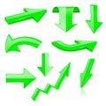 3d arrows. Green signs and symbols