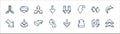 d arrows line icons. linear set. quality vector line set such as up arrow, up arrow, up arrow, diagonal sort, move, down circular
