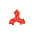 3d arrows logo, 3 directions isometric symbol or three dimensional Cartesian coordinate system axes