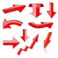 3d arrows. Red signs and symbols Royalty Free Stock Photo