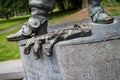 d'Artagnan Statue glove detail in the Aldenhofpark Maastricht, Netherlands