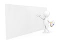 3d artist character painting on a large blank canvas conept