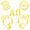 3D Aruban Florin currency of Aruba symbol icon