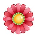 Flower color red glossy jelly icon. Royalty Free Stock Photo