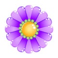 Flower color purple glossy jelly icon. Royalty Free Stock Photo