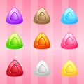 Triangle Candy Block Puzzle Colorful match 3 button glossy jelly.