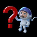 3d Astronaut has a question Royalty Free Stock Photo