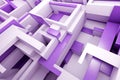 3d Asymmetric flexibility geometric lilack and white Architecture Royalty Free Stock Photo
