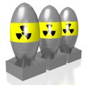 3D atomic bombs Royalty Free Stock Photo