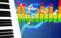 3d audio spectrum piano keys