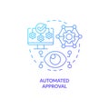 2D automated approval gradient line icon concept