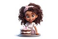 3d avatar of a confectioner on a white background.