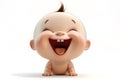 3D avatar of a smiling baby. Portrait of a cheerful child. Royalty Free Stock Photo