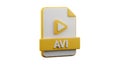 3D AVI Video File Icon with Play Button Royalty Free Stock Photo