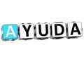 3D Ayuda Block Text on white background