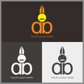 D and B logo with scissor shape Royalty Free Stock Photo