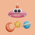 3D Baby Mobile, Cute Baby elements, 3d rendering