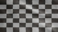 3D Back and white checkered racing flag waving in the wind. Car race sport Royalty Free Stock Photo