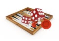 3d Backgammon and Dices -