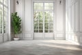 3d background design interior plant tropical garden vertical green garden outdoor door glass sunlight floor cement polished gray