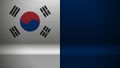 3d background with flag of SouthKorea