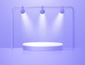 3D background geometric stage with a podium illuminated by spotlights for the presentation of your product. Vector illustration. Royalty Free Stock Photo
