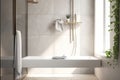 3d background product design interior window shadow leaf sunlight rack towel bathtub shelf wall recessed rail shower adjustable