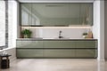 3d background product interior blind sunlight floor marble splashback tile square white cupboard cooktop induction pot sink