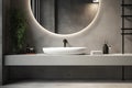 3d background product toiletries beauty cosmetic light mirror black faucet washbasin ceramic oval white wall counter vanity