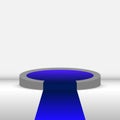 3d background products display a podium scene with a blue track. A stand for displaying cosmetic products and more. 10