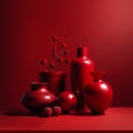3d background in red colors. series of backgrounds for design. copy space