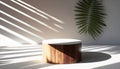 3D background for showcasing modern luxury and fashion products on wooden podium. Ai Generated