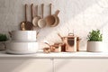 3d background splay product cooking food wall tile square white sunlight morning utensil copper kitchenware ceramic luxury