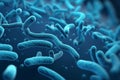 3D Bacteria Bacterium Blue color