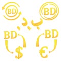 3D bahraini dinar currency of Bahrain symbol set icon