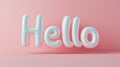 3d balloon text saying hello on pink background Royalty Free Stock Photo