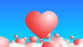 3D Baloons In The Sky Like Red Hearts. Abstract Colorful Background Royalty Free Stock Photo