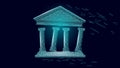 3D banking system failure crisys. Low poly financial international collapse problem risk. Investment economy fail vector